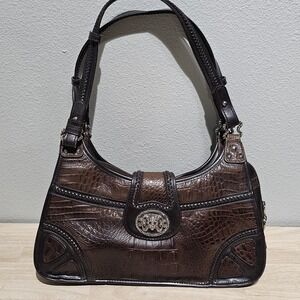 M.C. Mark Chantal Leather alligator Pattern-brown leather shoulder bag Purse